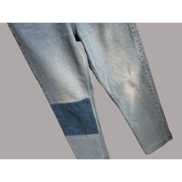 Reformation Cynthia Patch High Rise Straight Jeans in Tahoe Light Wash Denim Siz - Picture 3 of 9